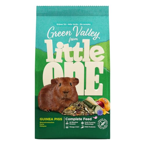 Little One Grünes Tal | 750 g | Faserfutter für Meerschweinchen | Zur Unterstützung der Verdauung und Zahnpflege | Getreidefrei mit Omega-3 und Omega-6 | Ohne künstliche Zusätze von Little One