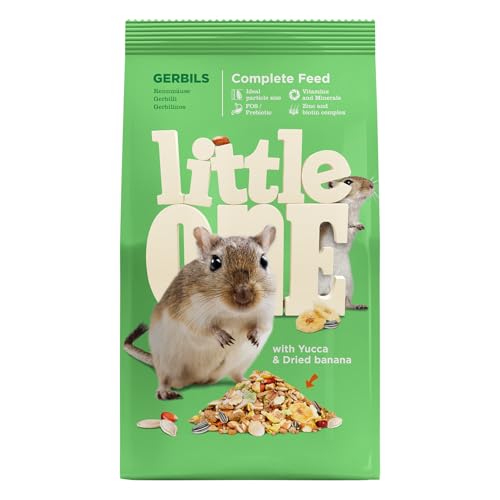 Little One Gerbils | 400 g | Alleinfuttermittel für Rennmäuse | Enthält Eiweißstoffe, Fette, Kohlenhydrate, Mineralstoffe und Vitamine | Mit Yucca und getrockneten Bananen von Little One