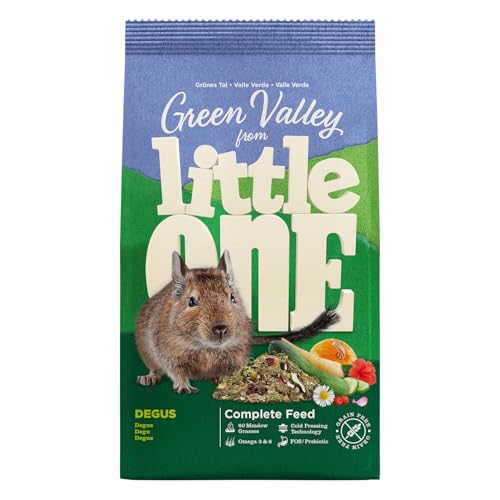 Little One Green Valley Faserfutter für Degus | 750 g | Alleinfutter Grünes Tal | Mit Vitaminen und Mineralstoffen | Kann bei der Zahnpflege und Verdauung unterstützen von Little One