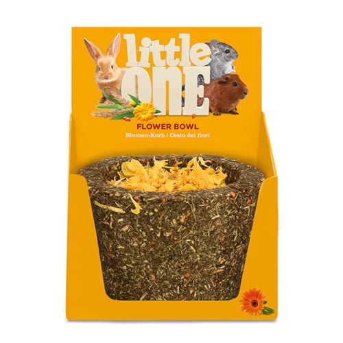 Little One Blumen-Korb | 120 g | Ergänzungsfuttermittel für Nagetiere & Zwergkaninchen | Zur Unterstützung der Zahnpflege | Mit Ringelblumen & Wiesengras | Ohne künstliche Zusätze von Little One