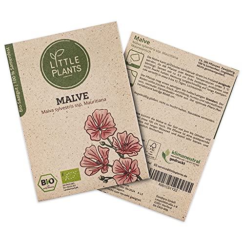 Little Plants BIO Malve Samen, 200 Malvesamen, hohe Keimrate, 100% Natürlich, BIO Samen Malve für Blumengarten Blumenbeet Hochbeet – BIO Blumensamen Blumenwiese Nachhaltig von Little Plants