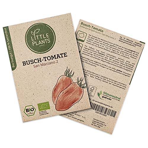 Little Plants BIO Tomatensamen San Marzano, 15 Tomaten Samen, hohe Keimrate, 100% Natürlich, BIO Samen Buschtomate für Gemüsegarten Tomaten Hochbeet – BIO Tomate Samen Nachhaltig von Little Plants