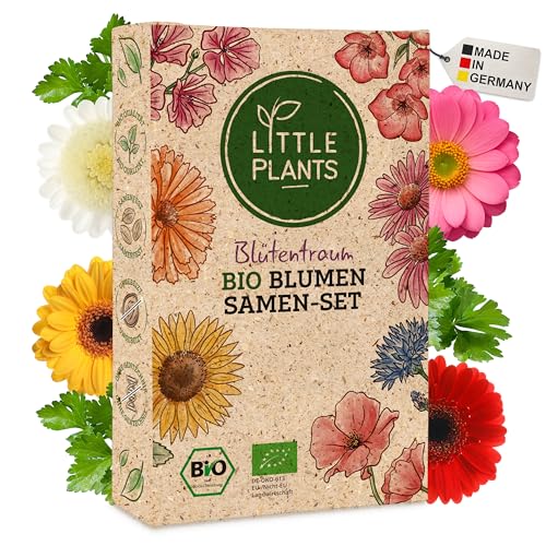 Little Plants Blumensamen Set - 12 Sorten BIO Samen Blumen - 100% natürlich & extra viele Blumenwiese Samen - BIO Saatgut für Blumenwiese - Nachhaltiges Pflanzen Samen Set mit Wildblumensamen von Little Plants