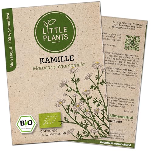 Little Plants BIO Kamille Samen, 3000 Kamillesamen, hohe Keimrate, 100% Natürlich, BIO Samen Kamille Saatgut für Kräutergarten Heilkräuter Hochbeet – BIO Heilkräutersamen Nachhaltig Little Plants BIO Kamille Samen, 3000 Kamillesamen, hohe Keimrate, 100% Natürlich, BIO Samen Kamille Saatgut für Kräutergarten Heilkräuter Hochbeet – BIO Heilkräutersamen Nachhaltig von Little Plants