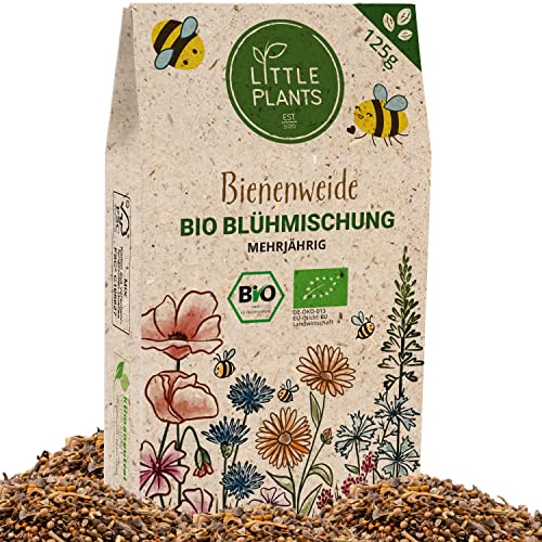 Little Plants Bienenweide - 125g Bio Samen Bienenwiese - Blumenwiese Samen mehrjährig winterhart - Enthält 19 Sorten Wildblumensamen und Kräutersamen - Bienenwiese Saatgut - Nachhaltig verpackt Little Plants Bienenweide - 125g Bio Samen Bienenwiese - Blumenwiese Samen mehrjährig winterhart - Enthält 19 Sorten Wildblumensamen und Kräutersamen - Bienenwiese Saatgut - Nachhaltig verpackt von Little Plants