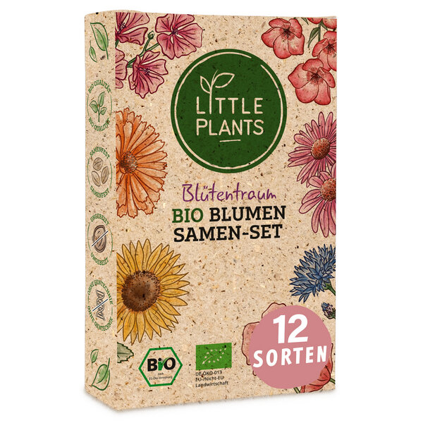 Little Plants Bio Saatgut Set - 12 Blumen - hohe Keimrate - samenfest - nachhaltig verpackt von Little Plants