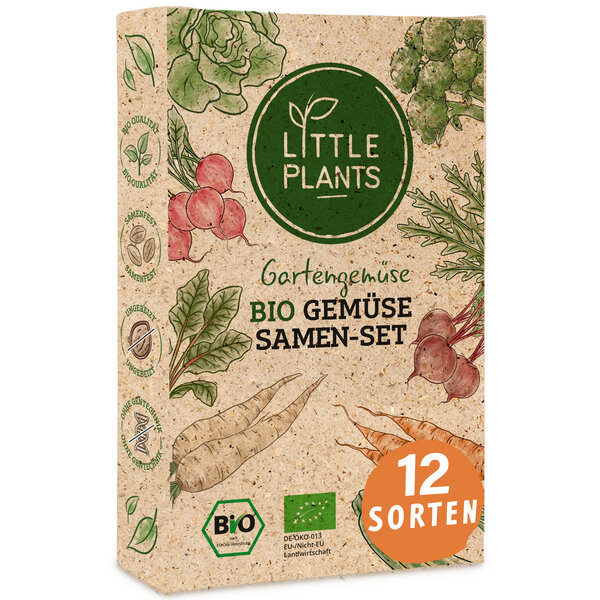 Little Plants Bio Saatgut Set - 12 Gemüsesamen - hohe Keimrate - samenfest - nachhaltig verpackt von Little Plants
