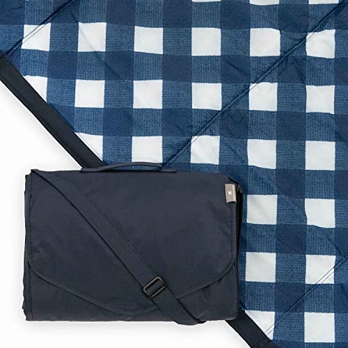 Little Unicorn - Premium XXL waschbare Picknickdecke - Wasserabweisende Spieldecke mit isolierter, wasserdichter Unterseite, Stranddecke - Verschiedene Groessen -150 x 300 cm (Navy Plaid) von Little Unicorn