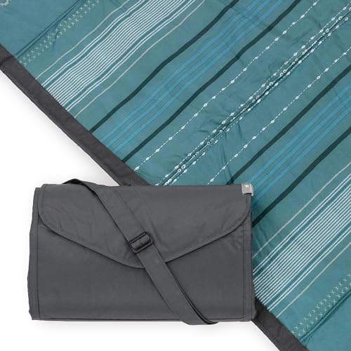 Little Unicorn - Premium waschbare Picknickdecke - Wasserabweisende Spieldecke mit isolierter, wasserdichter Unterseite, Stranddecke - 152 x 152 cm - Verschiedene Groessen (Shoreline Stripe) von Little Unicorn