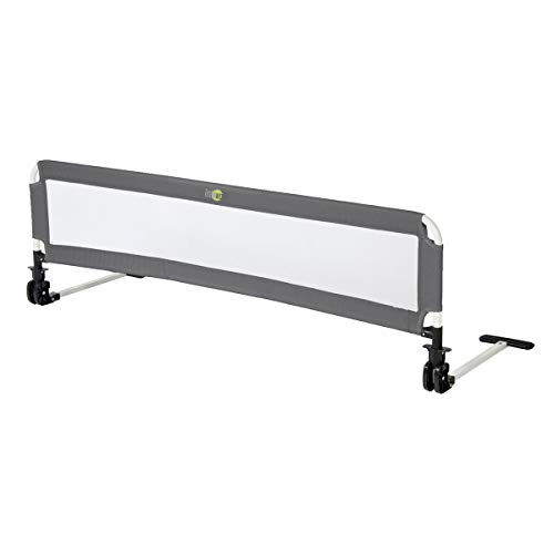 Littleworld Bettgitter Luxus - Rausfallschutz fürs Bett - Baby-Sicherung mit Netz - leicht zu befestigen - ab 6 Monate geeignet - grau von Little World