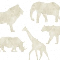 Neutrale Aquarell Safari Tierstoff Wandsticker Pvc Frei Abnehmbar + Wiederverwendbar von LittleBearLovesUK