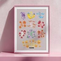 Zahlenposter A2 Fürs Kinderzimmer Mit Tieren Und Früchten Zahlenposter A2 Fürs Kinderzimmer Mit Tieren Und Früchten von LittleBeeBerlin