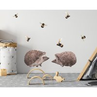 Aquarell Igel + Bonus Hummeln | Wiederverwendbares Stoff-Wandtattoo-Set - Umweltfreundlich Süße Waldtiere Aus Dem Wald Schälen & Aufkleben Aquarell Igel + Bonus Hummeln | Wiederverwendbares Stoff-Wandtattoo-Set - Umweltfreundlich Süße Waldtiere Aus Dem Wald Schälen & Aufkleben von LittleCooperLane
