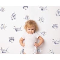 Aquarell Origami Wandtattoo | Wiederverwendbare Stoff-Wandaufkleber Umweltfreundlich Schälen & Aufkleben Kranich Eule Fuchs Blumen Vogel Aquarell Origami Wandtattoo | Wiederverwendbare Stoff-Wandaufkleber Umweltfreundlich Schälen & Aufkleben Kranich Eule Fuchs Blumen Vogel von LittleCooperLane
