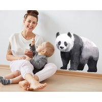 Aquarell Panda Aufkleber | Wiederverwendbarer Stoff-Wandaufkleber - Umweltfreundlich Schälen Und Aufkleben Wild Bär Tier Kinderzimmer Abziehbilder von LittleCooperLane