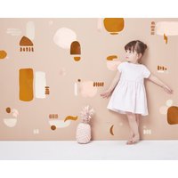 Neutrale Abstrakte Wandbild Aufkleber | Gemischtes Design Wiederverwendbare Stoff-Wandaufkleber Umweltfreundlich Schälen & Aufkleben von LittleCooperLane