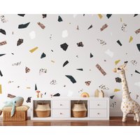 Terrazzo Wandtattoo | Gemischtes Design Wiederverwendbare Stoff-Wandaufkleber Umweltfreundlich Schälen & Aufkleben Gärtnerei Stein Bunte Tupfen von LittleCooperLane