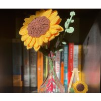 Gehäkelte Sonnenblume Handgefertigte Baumwollmischung, Wohnkultur, Brosche-Option von LittleCrochetBoxx