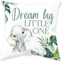 Dream Big Little One Elefant Kissen, Safari Kinderzimmer, Bettwäsche, Dschungel Kinderzimmer von LittleDarlingsUS