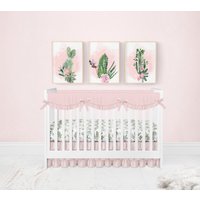 Kaktus Kinderzimmer Poster, Boho Wandkunst, Set Von 3 Drucken, Kunst, Dekor, Rosa Floral, Wandbilder von LittleDarlingsUS