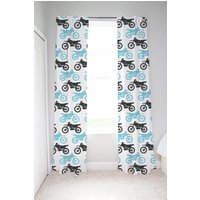 Motocross Vorhänge, Dekor, Kinderzimmer, Jungen Fenstervorhänge, Verdunkelung Vorhänge Kinderzimmer Junge, Dirt Bike Aqua Blau von LittleDarlingsUS