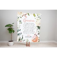 Oma Weihnachtsgeschenk, Personalisierte Decke Für Oma, Vintage Blumen Decke, Geschenk, Namen, Großeltern von LittleDarlingsUS