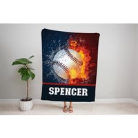 Personalisierte Baseballdecke, Baseball Geschenke, Sport Geschenk, Namensdecke, Weihnachtsgeschenk Für Baseballspieler, Warm, Junge, Kind, Trainer von LittleDarlingsUS