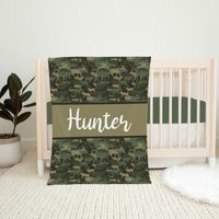 Personalisierte Camo Babydecke, Decke, Baby Namensdecke, Jungen Bettdecke, Shower Geschenk, Jagd Decke von LittleDarlingsUS