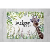 Personalisierte Giraffe Babydecke, Baby Jungen Decke, Geschenk, Shower Safari Namensdecke, Kleinkind von LittleDarlingsUS