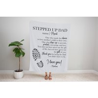 Step Dad Geschenk, Stepped Up Papa Definition Personalisierte Decke, Name Weihnachtsgeschenk Für Ihn, Von Tochter, Sohn von LittleDarlingsUS