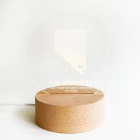 Personalisiertes Sunburst State Led Nachtlicht Für Kinder | Laser Cut Lampe Gravierte Namensleuchte Mit Usb-Kabel von LittleDaysShop