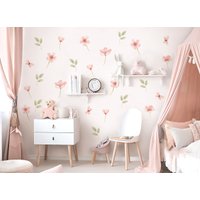 Blumen Set Wandsticker Für Kinderzimmer Schmetterlinge Pastell Wandtattoo Babyzimmer Boho Wandaufkleber Deko Selbstklebend Dl998 von LittleDecoWandtattoo