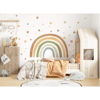 Regenbogen Groß Wandsticker Für Kinderzimmer Boho Aquarell Wandtattoo Punkte Wandaufkleber Babyzimmer Deko Selbstklebend Dl5004 von LittleDecoWandtattoo