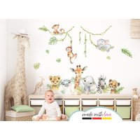Safari Tiere Set Wandsticker Für Kinderzimmer Dschungel Wandtattoo Babyzimmer Wandaufkleber Deko Selbstklebend Dl916 von LittleDecoWandtattoo