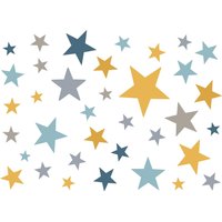 Wandaufkleber 60 Sterne Kinderzimmer Mädchen Junge Stars Wandtattoo Schlafzimmer Wandsticker Set Bunt Selbstklebend Dl402 von LittleDecoWandtattoo