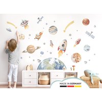 Wandsticker Sonnensystem Xxl Set Wandtattoo Für Kinderzimmer Weltraum Wandaufkleber Babyzimmer Planeten Sterne Selbstklebend Dl5115 von LittleDecoWandtattoo