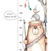 Wandtattoo Wandsticker Für Kinderzimmer Tiere Messlatte Bär Fuchs Wandaufkleber Baby Wanddeko Spielzimmer Kindergarten Selbstklebend Dl547 von LittleDecoWandtattoo