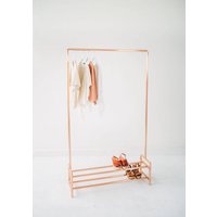 Kupferrohr Kleiderstange Mit Zwei-stufen Schuhregal/Kleiderständer Kleiderablage von LittleDeerInteriors