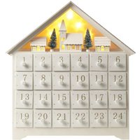 Adventskalender Aus Holz Weihnachtsszene Mit Led-Leuchten - 004 von LittleEmpireHomeware