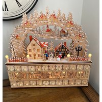Led Weihnachten Adventskalender Dorf, Licht Auf, Erwachsene Und Kinder, Countdown 1. Dezember, Rentier Weihnachtsmann Schlitten, Holz Andenken Led Weihnachten Adventskalender Dorf, Licht Auf, Erwachsene Und Kinder, Countdown 1. Dezember, Rentier Weihnachtsmann Schlitten, Holz Andenken von LittleEmpireHomeware