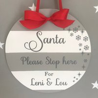 Personalisierte Santa Stop Hier Zeichen, Weihnachtsdekor von LittleEnglandGifts