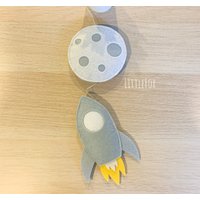 Mond Und Rakete - Babydekoration Diy-Mobile von LittleFoxForBaby