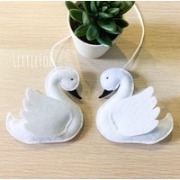 Schwäne Für Mobile - Babyzimmer Dekoration von LittleFoxForBaby