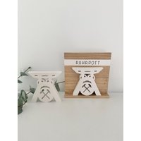 Ruhrpott Schild - Zeche Dekoration Bergbau Deko Modern Ruhrgebiet Fans Mit Oder Ohne Holzständer Geschenk Für Männer von LittleLovelyAtelier