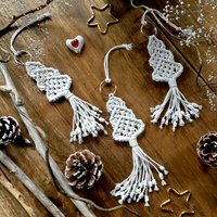 Makramee Tannenbaumanhänger/Taschenanhänger Weihnachtsschmuck Taschenaccessoire Im Bohostyle von LittleMacrameThings