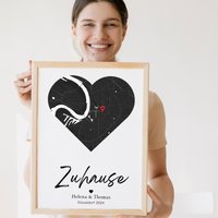 Einzugsgeschenk Haus Zuhause Koordinaten Bild Personalisiertes Poster Wo Alles Begann Geschenk Einzug Einweihung Richtfest Set von LittleMathildaDE