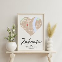 Einzugsgeschenk Haus Zuhause Poster Koordinaten Bild Personalisiertes Wo Alles Begann Stadtkarte Einzug Richtfest Umzug Set von LittleMathildaDE
