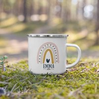 Emaille Kindertasse Mit Namen Personalisierter Kinderbecher Für Mädchen Jungen Regenbogentasse Geburtstagsgeschenk Namenstasse Aus Metall von LittleMathildaDE