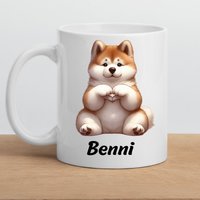 Geschenk Für Hundebesitzer Personalisierte Hundetasse Mit Akita Inu Motiv Und Namen Tasse Hundeliebhaber Geschenktasse Haustiertasse von LittleMathildaDE