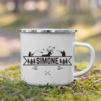 Jäger Geschenk Personalisiert Emaille Camping Kaffetasse Mit Namen Waidmannsheil Besondere Outdoor Tasse Für Die Jagd Männer Und Frauen von LittleMathildaDE
